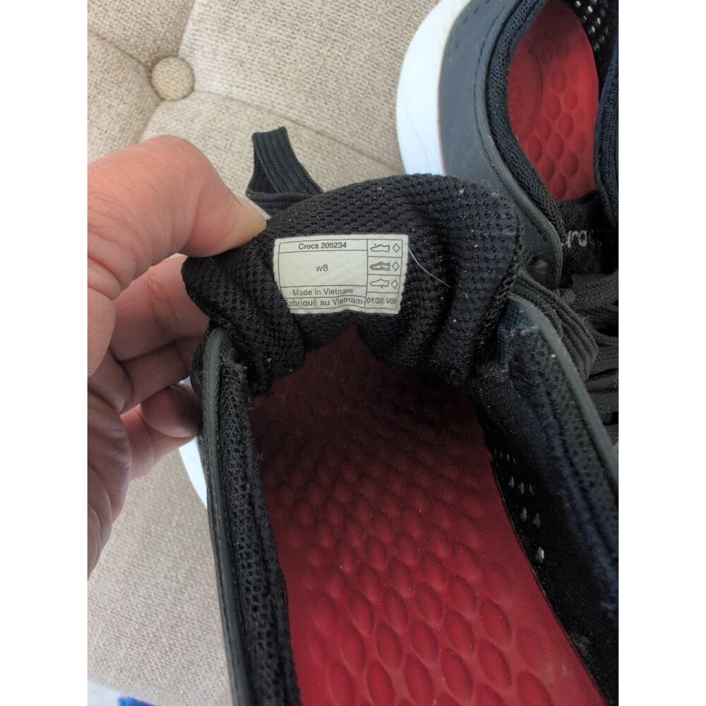 Crocs Literide Pacer Lace-up Sneaker Black Size 8 - Picture 4 of 5